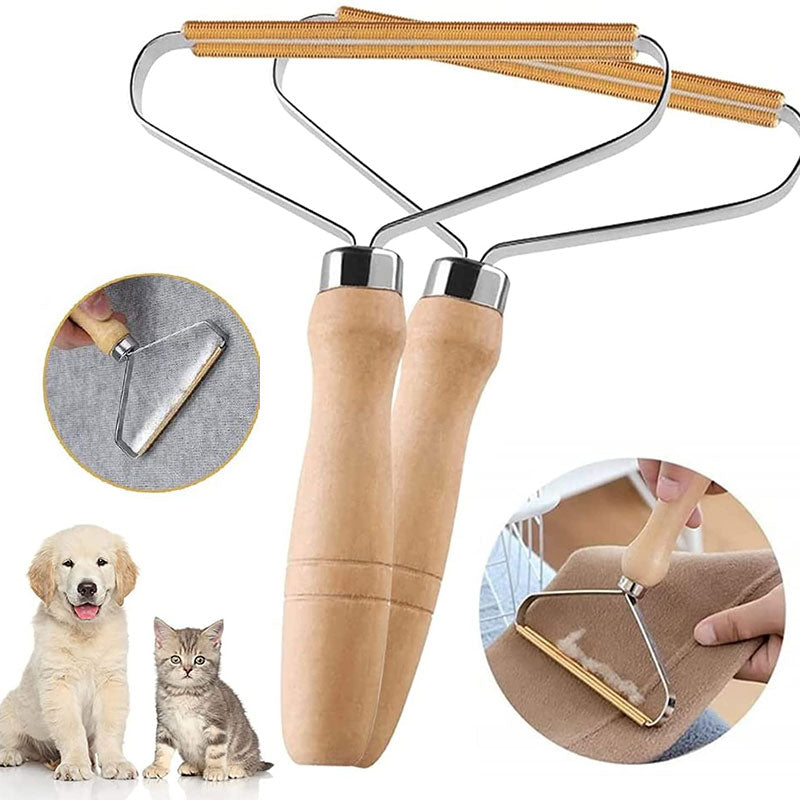 Hair Remover Dog Fur Remover Manual Sweater Dry Cleaner Clothes Stick Dog Cat Hair Remover With Wooden Handle Pet Supplies